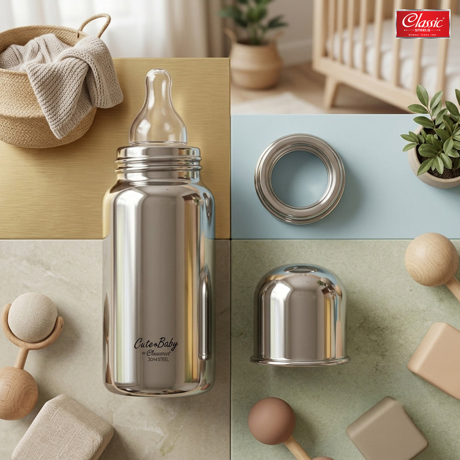 Premium 304 Stainless Steel Baby Feeding Bottle