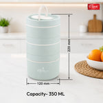 Sattvic Insulated Stainless Steel Lunch Box 3 Containers  Each & 1 Spoon Microwave Safe Leak Proof Air Tight Hot Lunch Box
