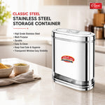 Oval Stainless Steel Kitchen Storage Canisters with Transparent Window