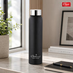 Single Wall Stainless Steel Jointless Bottle - Premium Leak Proof Water Bottle Dual Tone Black Color Pack of (1