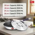 Hexa Comb Triply Frypan with Steel Lid