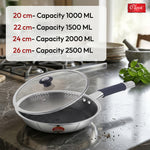Hexa Comb Triply Frypan with Glass Lid