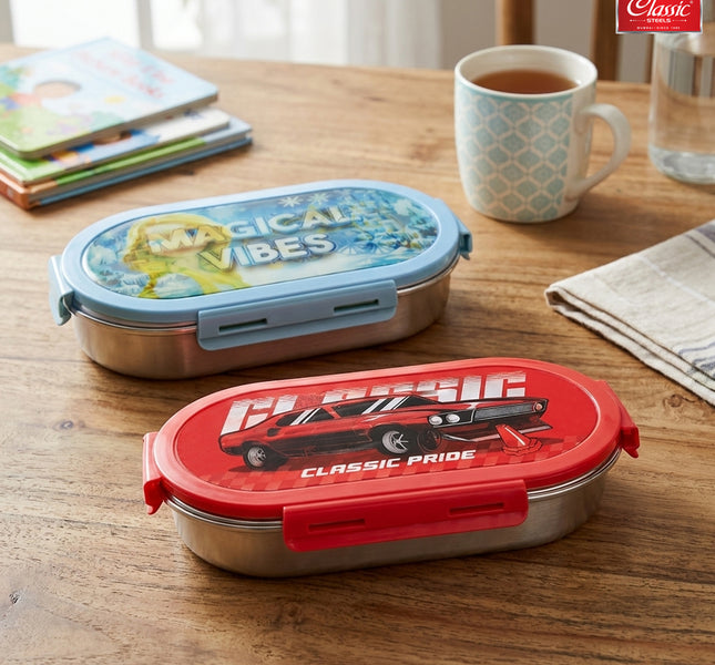 Premium Stainless Steel Kids Lunch Box for Kids  Leak-Proof Box with Silicone Seal  BPA-Free & Food Grade, Blue
