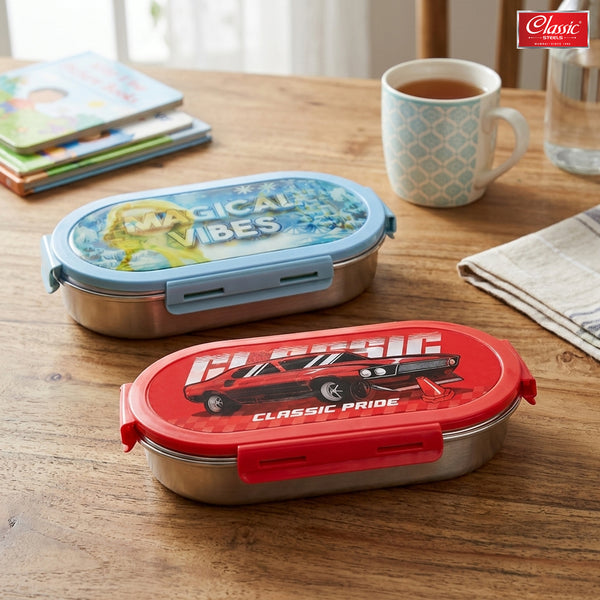 Premium Stainless Steel Kids Lunch Box for Kids  Leak-Proof Box with Silicone Seal  BPA-Free & Food Grade, Blue