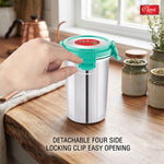 Stainless Steel Air Tight, 100% Leak Proof, BPA Free, Rust Proof Tumbler with Steel Lid | Glass with Lid 4 Side Clip Lock and Extra Lock It Clip Inside