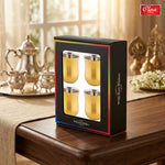 Delight Gold PVD Double Wall Stainless Steel Mug (Set of 4) Tea & Coffee Cups Insulated Premium Gift Set for Home Office Wedding & Corporate Gifting