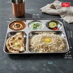 5-in-1 Stainless Steel Vatika Bhojan Thali Sets Round Dinner Plate with Compartment