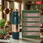 950 Copper Water Bottle,Water Bottles, Leak-Proof, Rust-Free Steel Bottle, Easy Grip, Easy to Carry, Travel Bottle, Green
