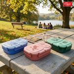 Bento Duo Lunch Box for Kids  2 Compartments Stainless Steel Insulated Tiffin Box  Leak-Proof Silicone Seal