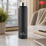 Single Wall Stainless Steel Jointless Bottle - Premium Leak Proof Water Bottle Dual Tone Black Color Pack of 1