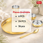 Buffet Gold Hammered Stainless Steel Dinner Set