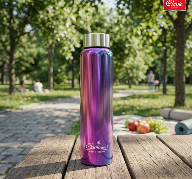Single Wall Stainless Steel JointLess Bottle - Premium Leak Proof Water Bottle Rainbow Color