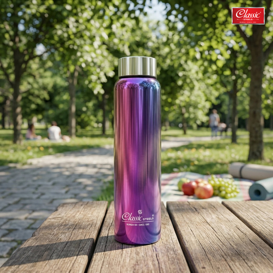 Single Wall Stainless Steel JointLess Bottle - Premium Leak Proof Water Bottle Rainbow Color
