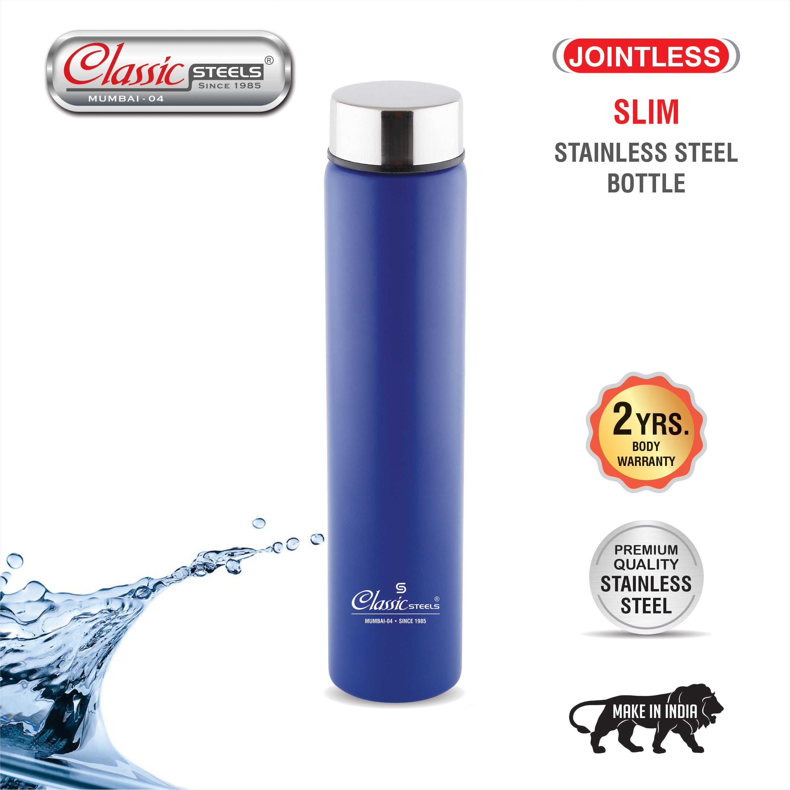 Slim (jointless) Single Wall Stainless Steel Classic Steels