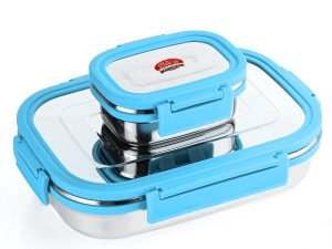 Classic Steels Satinless Steel Rectangle Lunch Box (Leak Proof Air Tight Lunch Box )