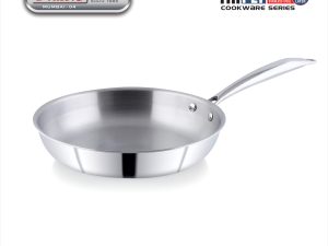 Classic Steels Triply Frypan without Lid | Stainless Steel Non-Stick Fry Pan | Induction & Gas Compatible | 2.5mm Thickness | Durable Stay Cool Silicon Handle