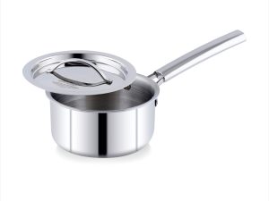 Classic Steels Triply Stainless Steel Sauce Pan with Steel Lid Handle - Silver (Induction and Gas Stove Friendly)