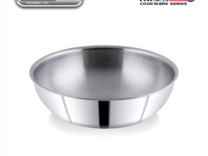 Classic Steels Triply Stainless Steel Tasla without Lid | Induction & Gas Compatible | Durable, Rust-Free | Healthy Oil-Free Cooking | 2.5mm Thickness