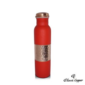 Classic Steels 950 ml Designer Copper Water Bottle, Leak-Proof, Rust-Free Steel Bottle, Easy Grip, Easy to Carry, Travel Bottle.