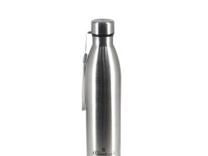 Classic Steels Smiley 1000ml Stainless Steel Water Bottle, 1000 ml Water Bottles, Single Walled, Leak-Proof, Rust-Free Steel Bottle, Easy Grip, Easy to Carry, Travel Bottle, Silver