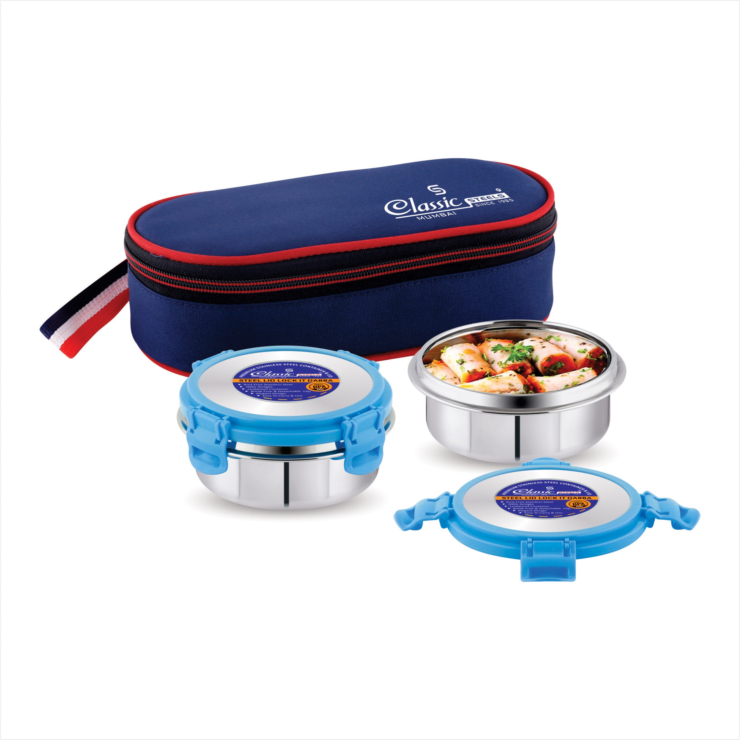 CLASSIC LOCK IT - 2 BLUE LUNCH BOX - 1