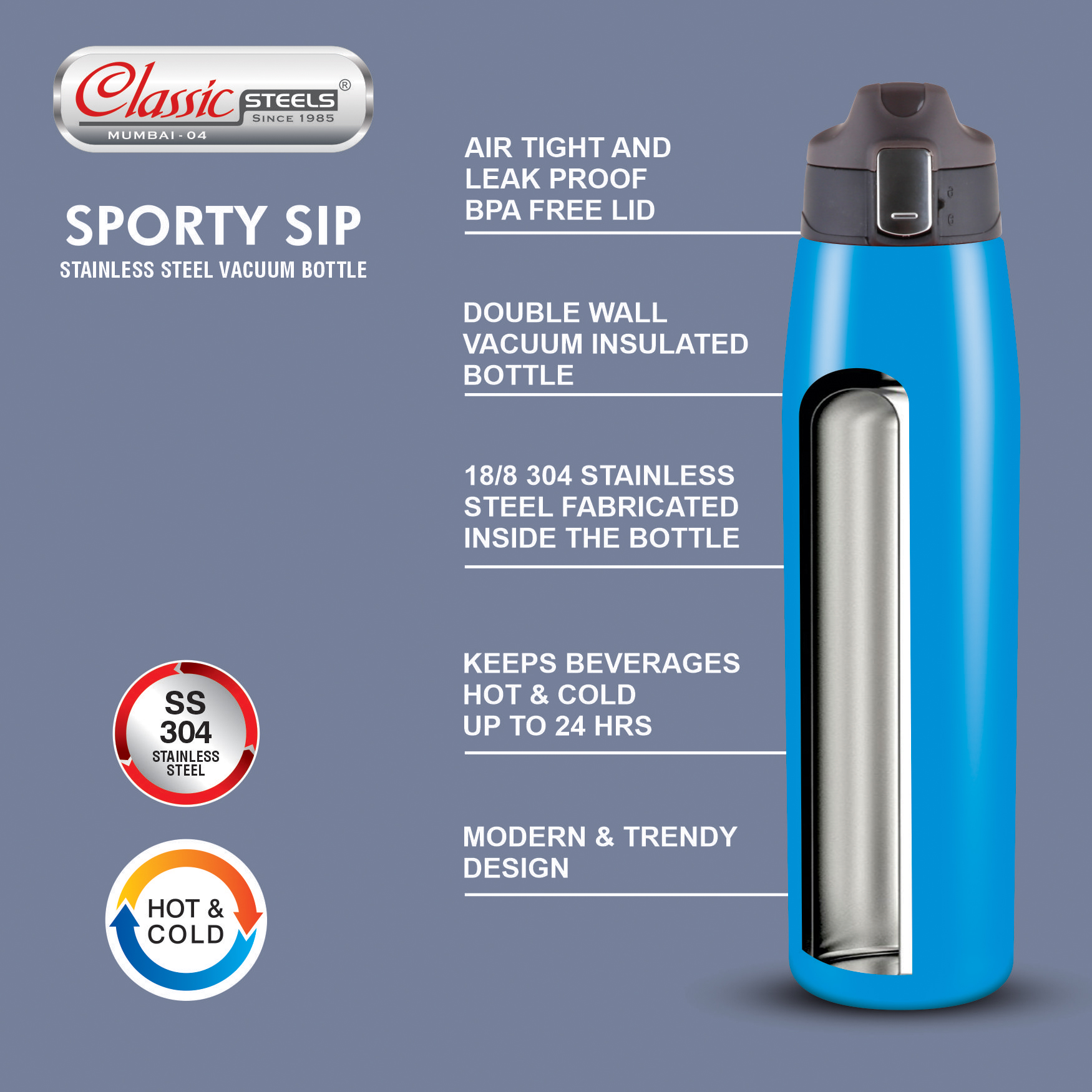 SPORTY SIP BOTTLE COLOUR -2 IMAGE – 5