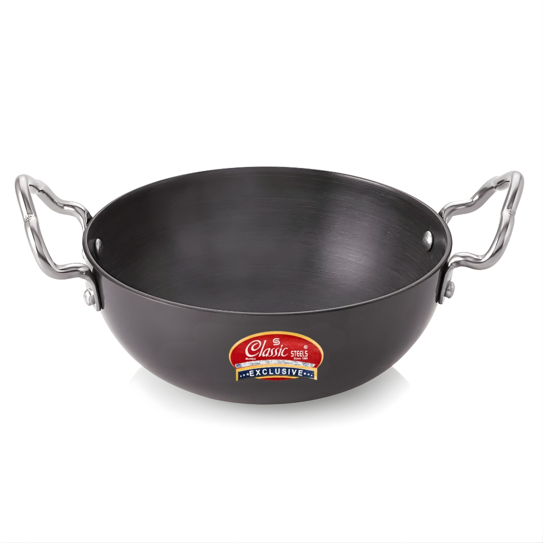 Classic Steels Hard Anodised 2.3 mm Baby Kadai 250 ml with steel handle | Induction & Gas Compatible | 2.3 mm Thickness | Durable Stainless Steel Handle