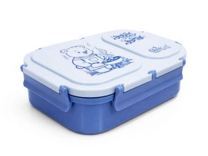 Classic Steels Bento Duo Lunch Box for Kids (600ml) | 2 Compartments Stainless Steel Insulated Tiffin Box | Leak-Proof Silicone Seal | School Lunch Box | Blue