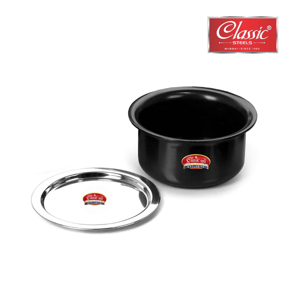 Classic Steels Hard Anodised 3 mm Tope15 (3300ml) | Induction & Gas Compatible | 3mm Thickness | Durable stainless steel lid