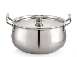 Classic Steels 304 (18/8) grade stainless steel 2.5 mm multipurpose cook & serve Handi | Plain Finish | with Steel Lid | Gas & Induction Friendly
