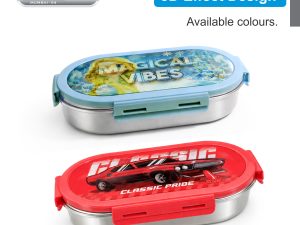 Classic Steels Premium Stainless Steel Tiffin Treat Kids Lunch Box for Kids | Leak-Proof Box with Silicone Seal | BPA-Free & Food Grade